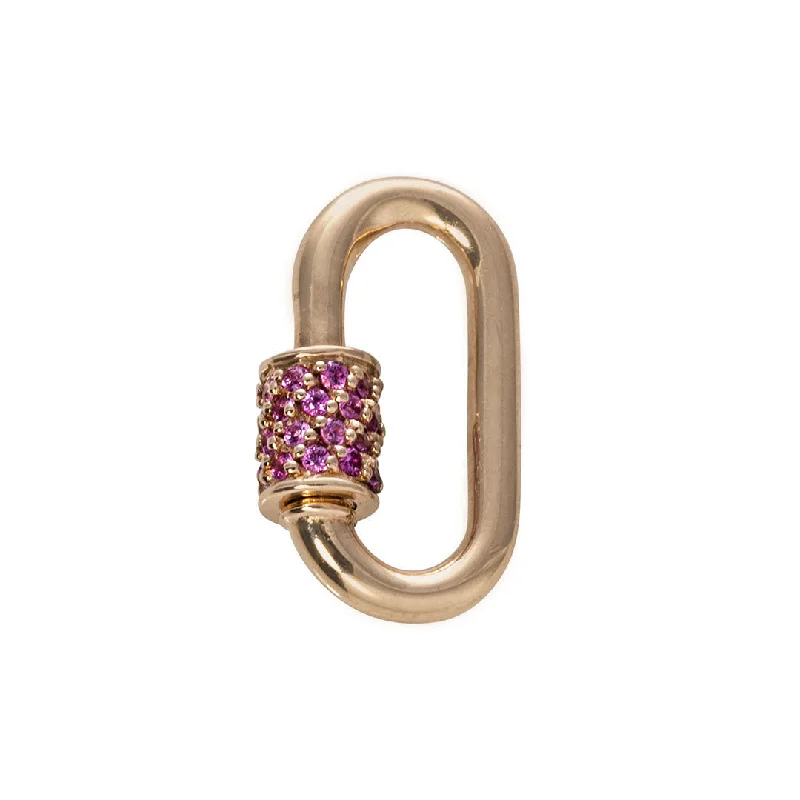 Marla Aaron 14K Gold Pink Sapphire Stoned Baby Lock