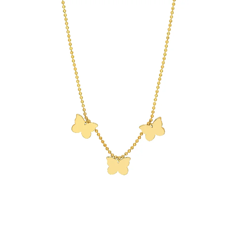 Mommy Loves You Triple Butterfly Adj. Necklace