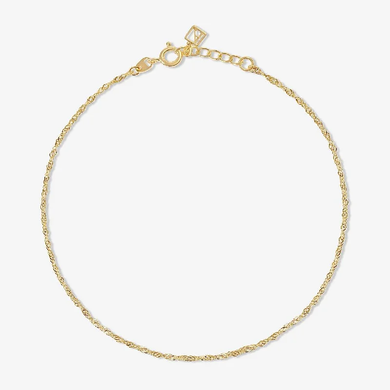 Mondechai ornate twisted chain anklet