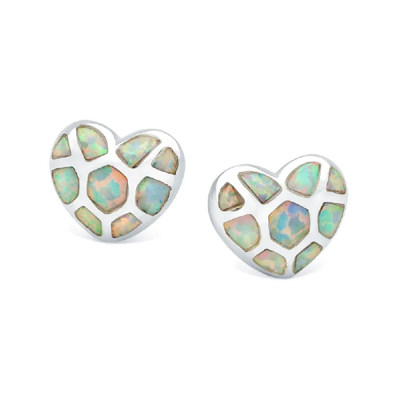 Opal Heart Studs