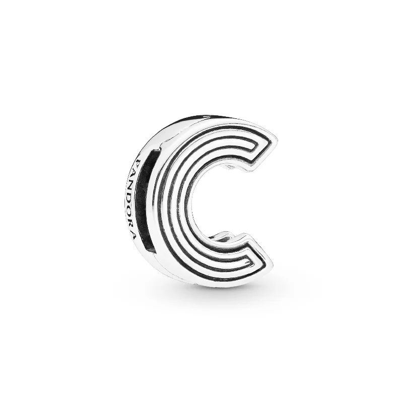 Pandora Reflexions letter C silver clip charm