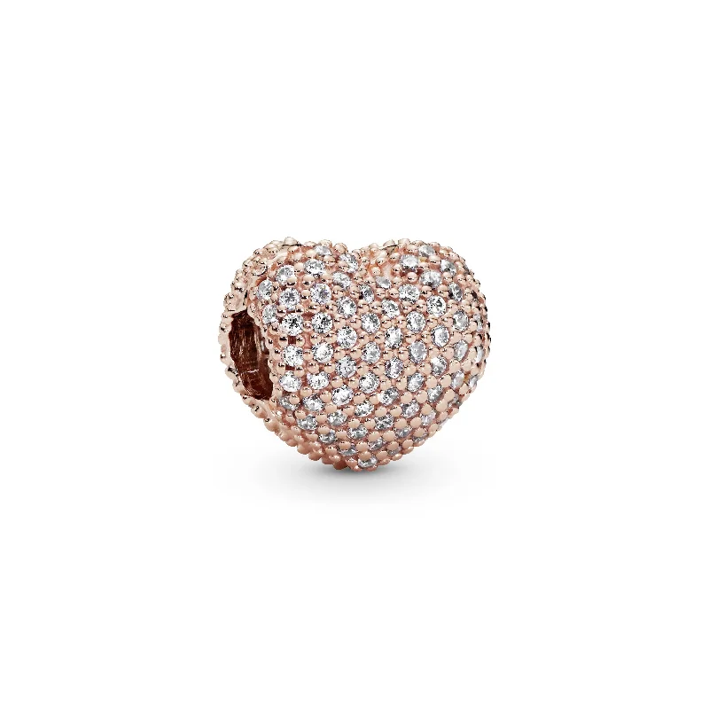 PANDORA Rose heart clip with clear cubic zirconia