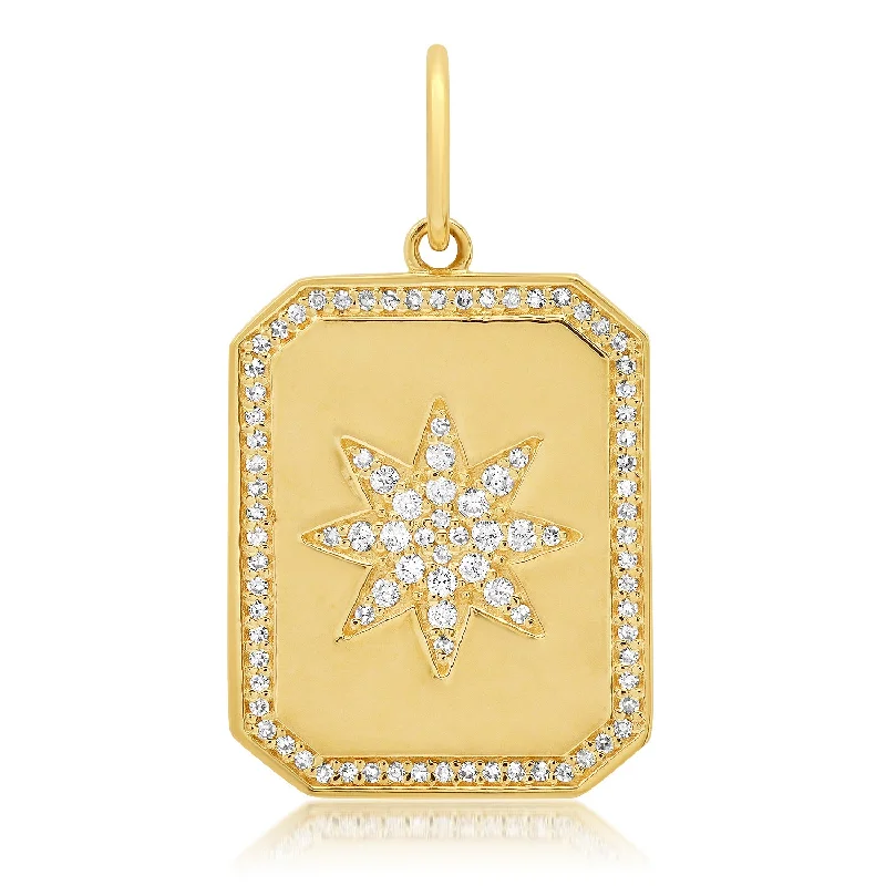 Pave Diamond Star Tag with Diamond Frame