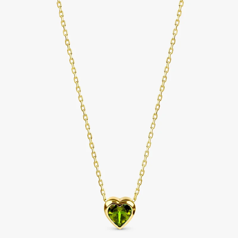 Peridot Heart Necklace, Ashly