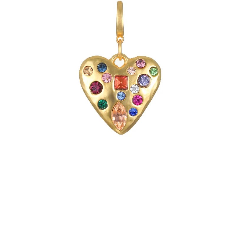 Petite Mosaic Gem Heart Clip-On Charm