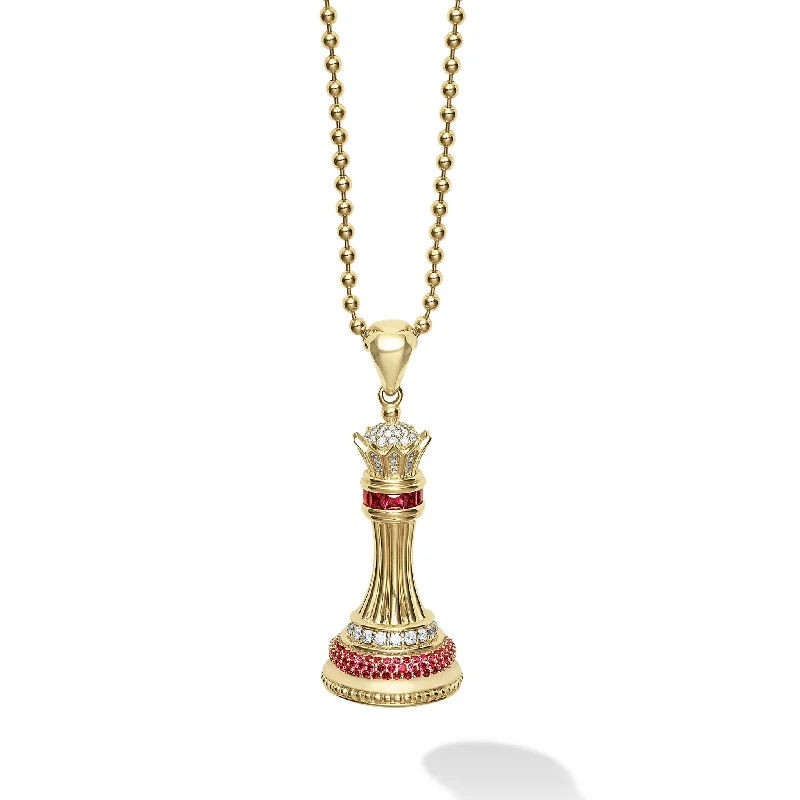 Rare Wonders Ruby and Diamond Queen Pendant Necklace