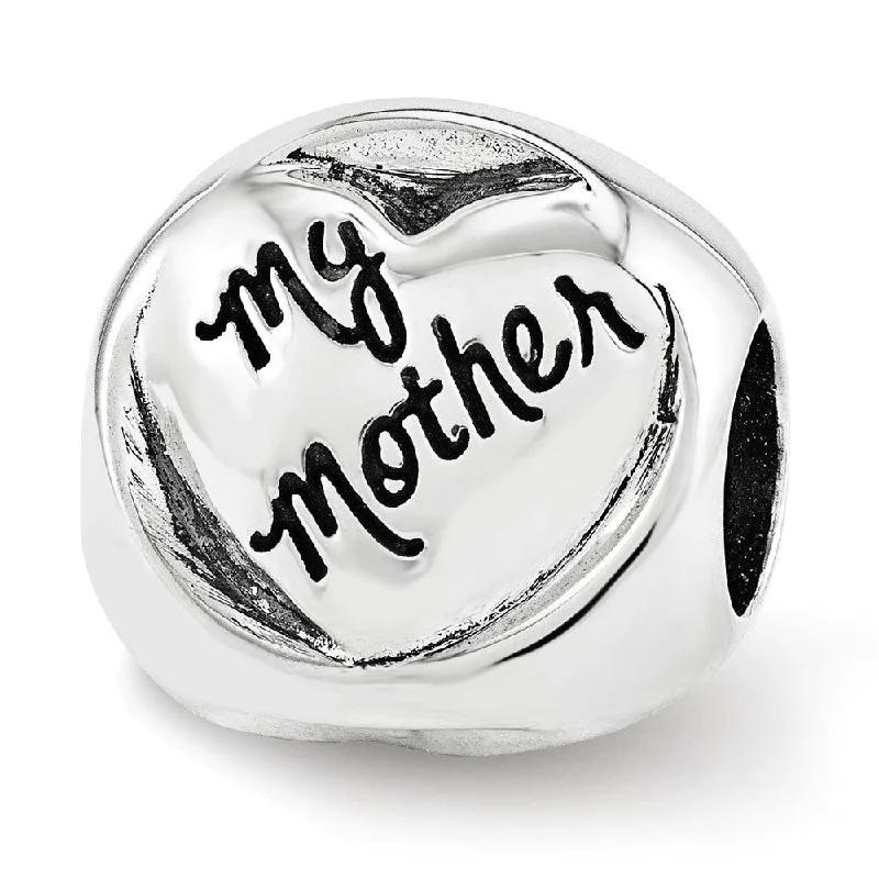 Sterling Silver My Mother My Friend 3-Sided Trilogy Bead Charm