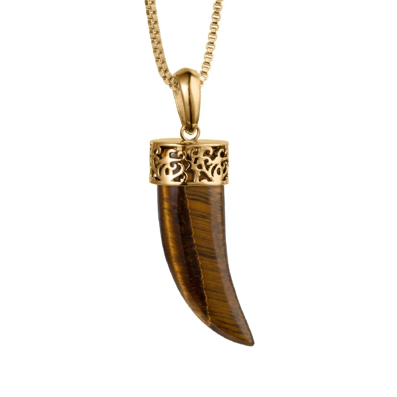 Tiger's Eye Tooth Pendant