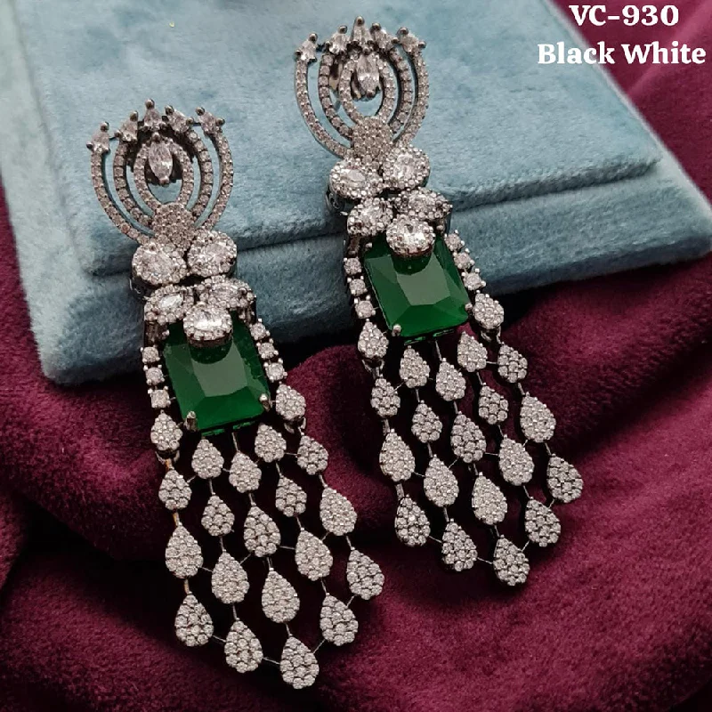 Vivah Creation Oxidised Plated AD Stone Dangler Earrings