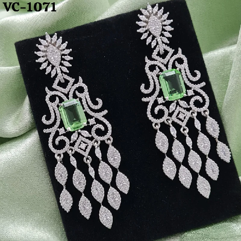 Vivah Creation Silver Plated AD Stone Dangler Earrings