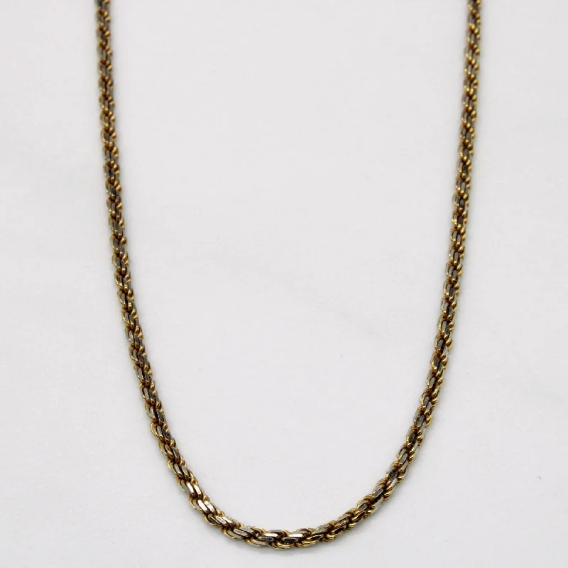 10k Two Tone Gold Rope Chain | 16" |