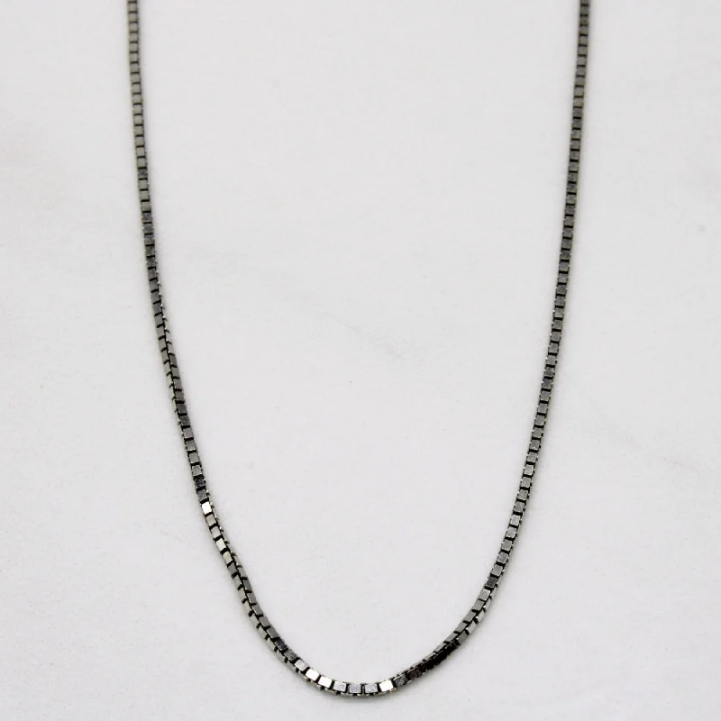 10k White Gold Box Link Chain | 22" |