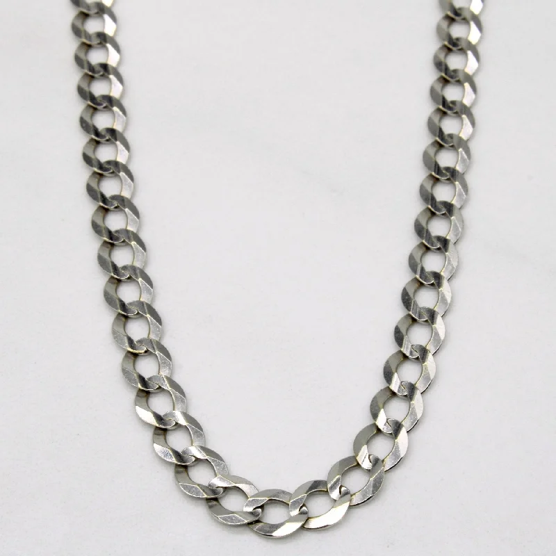 10k White Gold Curb Link Chain | 24" |