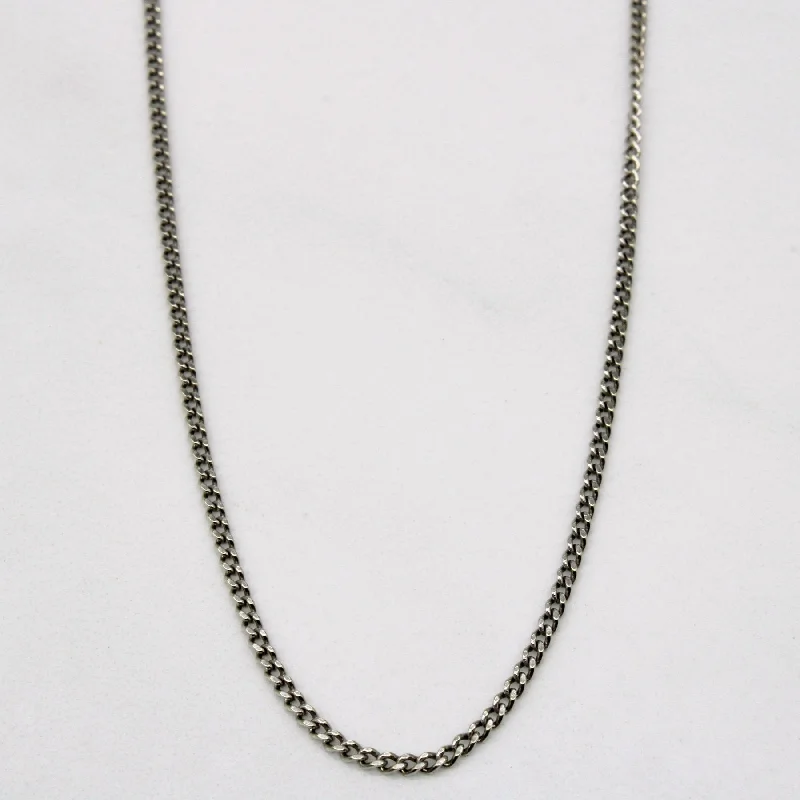 10k White Gold Curb Link Chain | 23" |