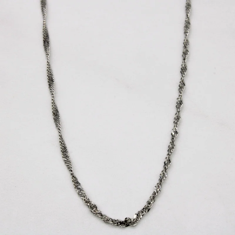 10k White Gold Rope Chain | 18" |