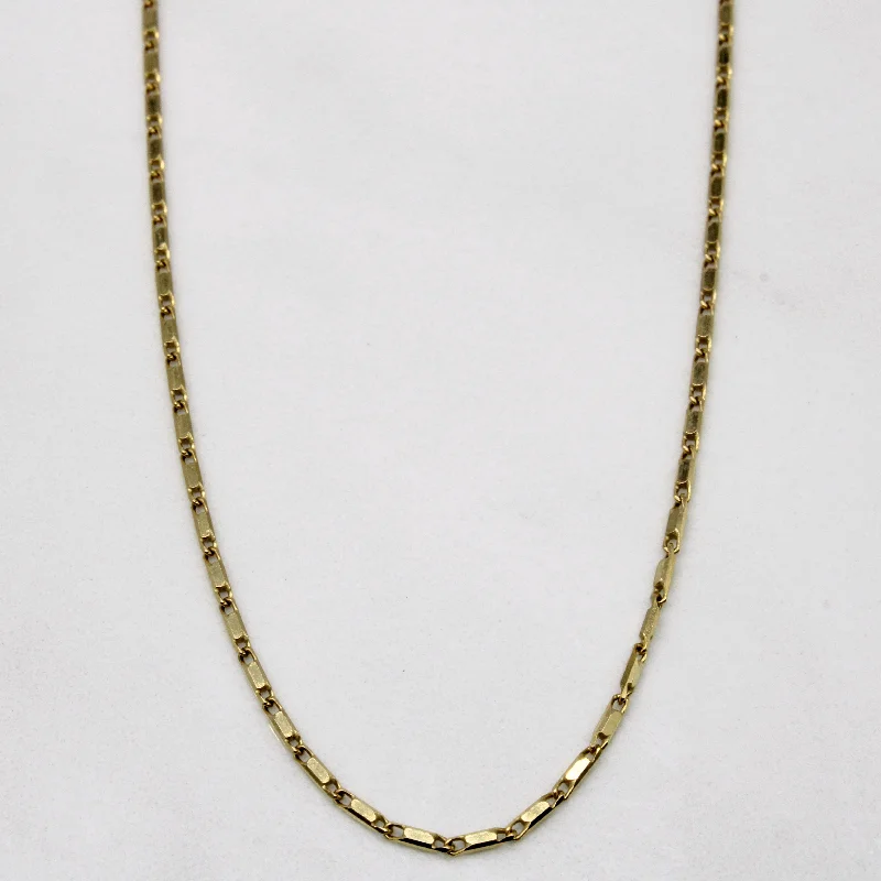 10k Yellow Gold Bar Link Chain | 18" |