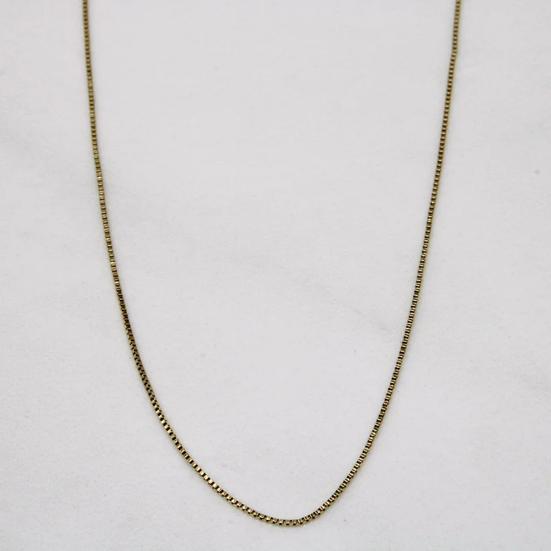 10k Yellow Gold Box Link Chain | 18" |