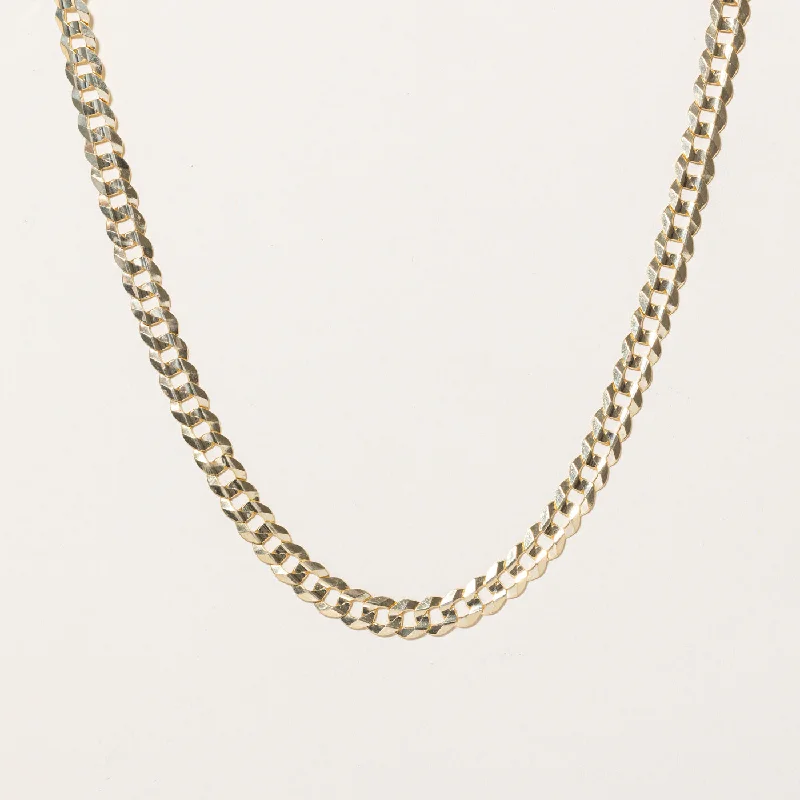 10k Yellow Gold Curb Link Chain | 25" |