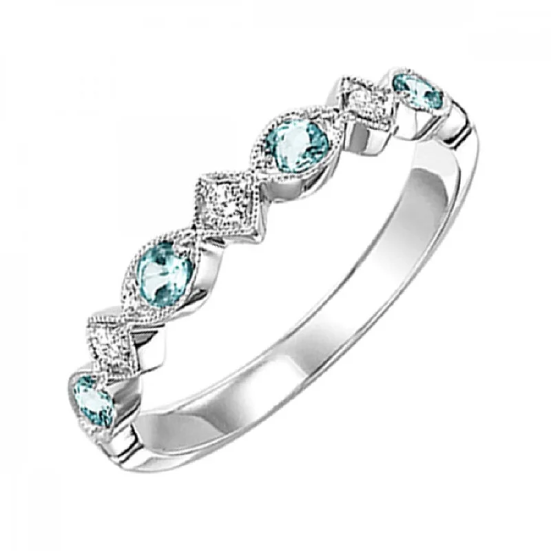 Gemstone and Diamond Stackable Ring