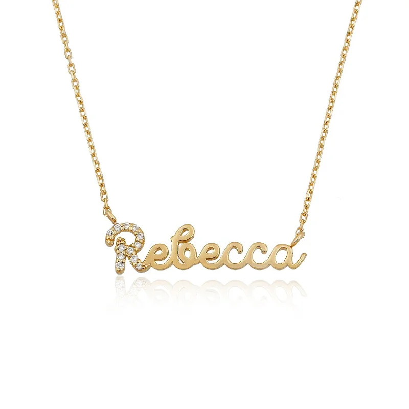 Diamond 14K Name Necklace