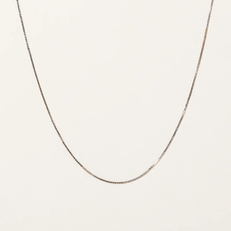 14k White Gold Box Link Chain | 20" |