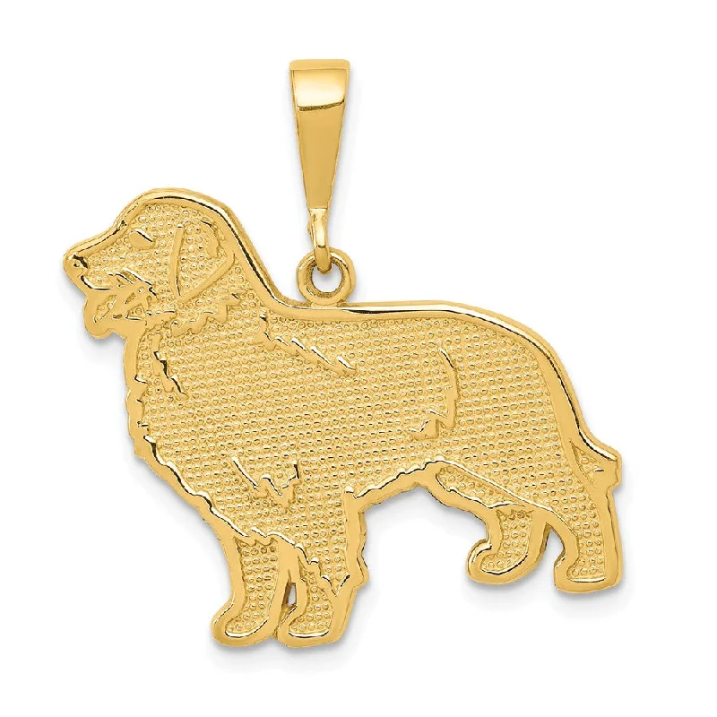 14k Yellow Gold Golden Retriever Pendant