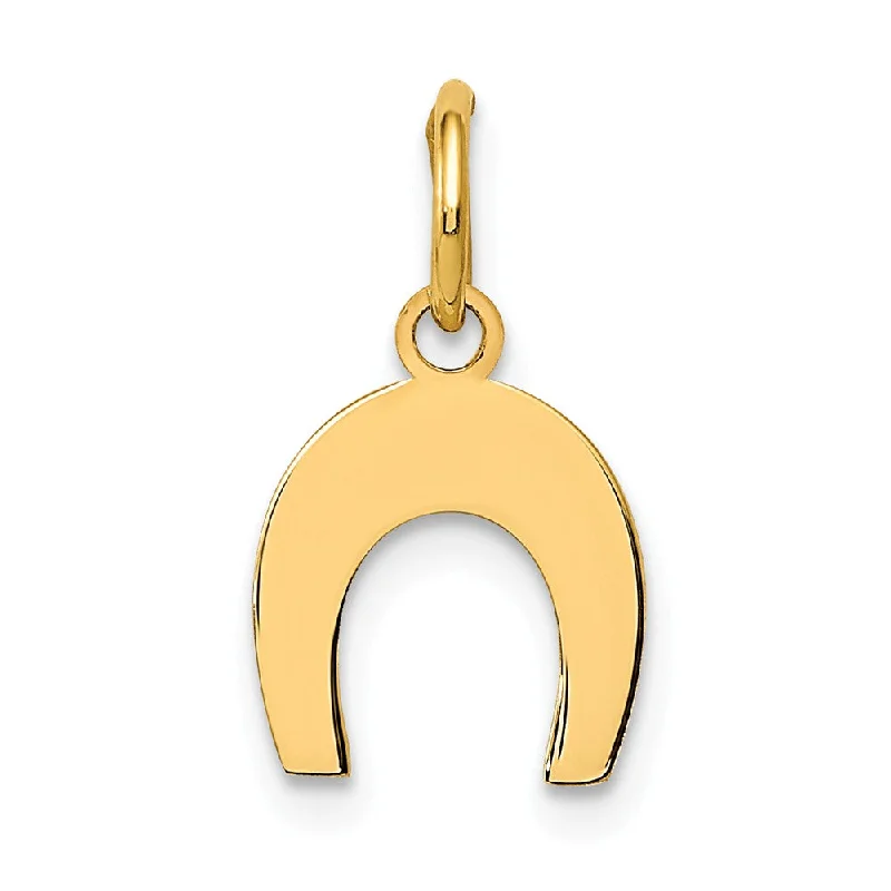 14k Yellow Gold Horseshoe Charm in Polished