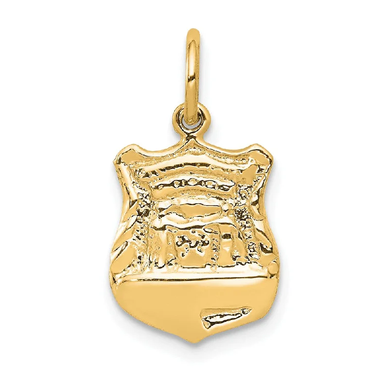 14k Yellow Gold Police Badge Charm