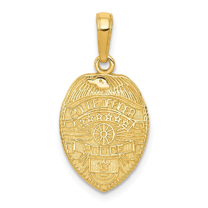 14k Yellow Gold Police officer Badge Pendant