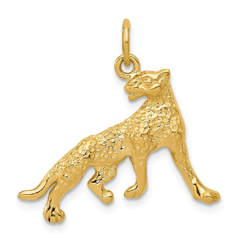 14k Yellow Gold Polished Cheetah Charm or Pendant