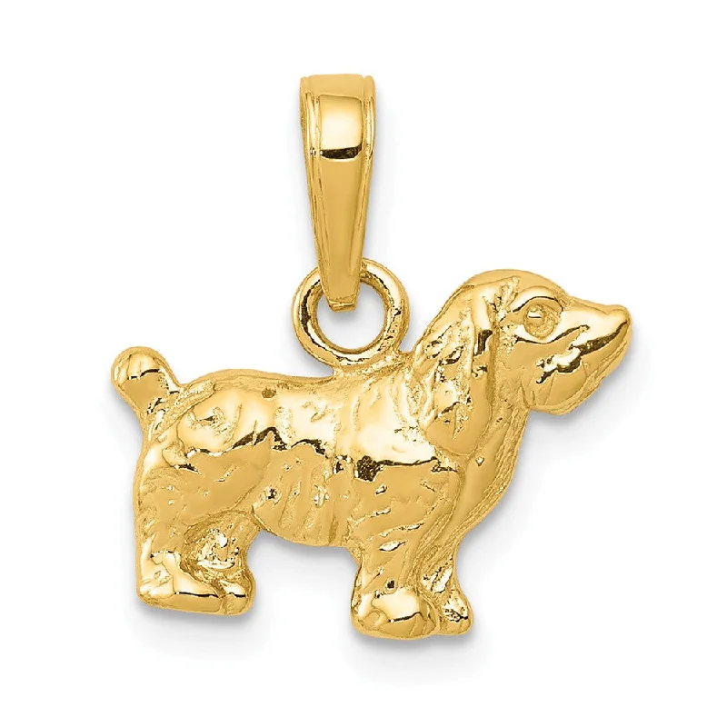 14k Yellow Gold Small 2D Cocker Spaniel Pendant