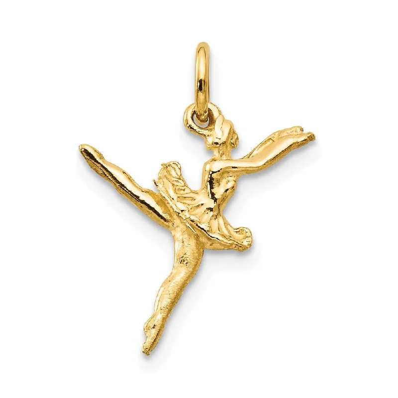 14k Yellow Gold Small 3D Ballerina Pendant Charm