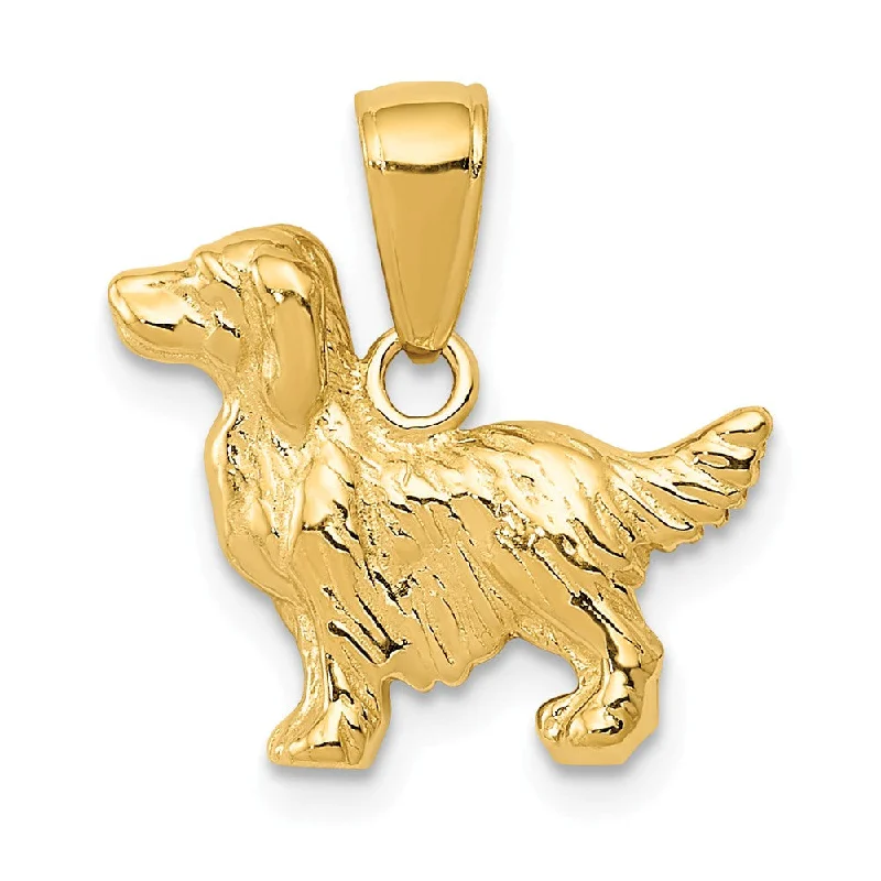 14k Yellow Gold Small Springer Spaniel Pendant