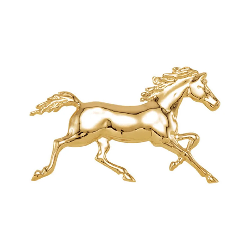 14k Yellow Gold Trotter Horse Pendant