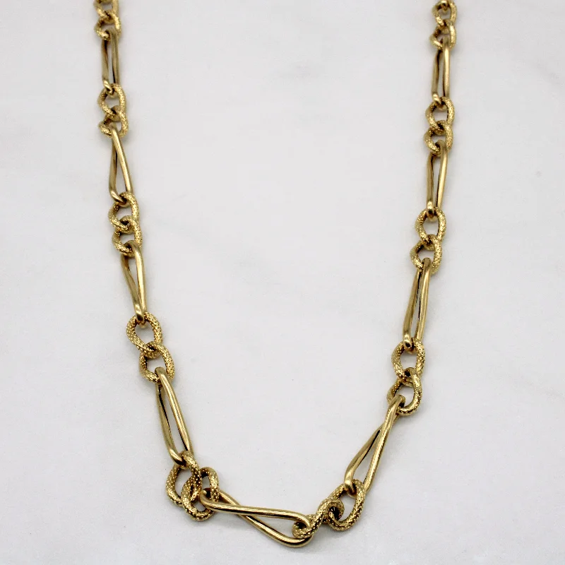 14k Yellow Gold Unique Link Chain | 24" |