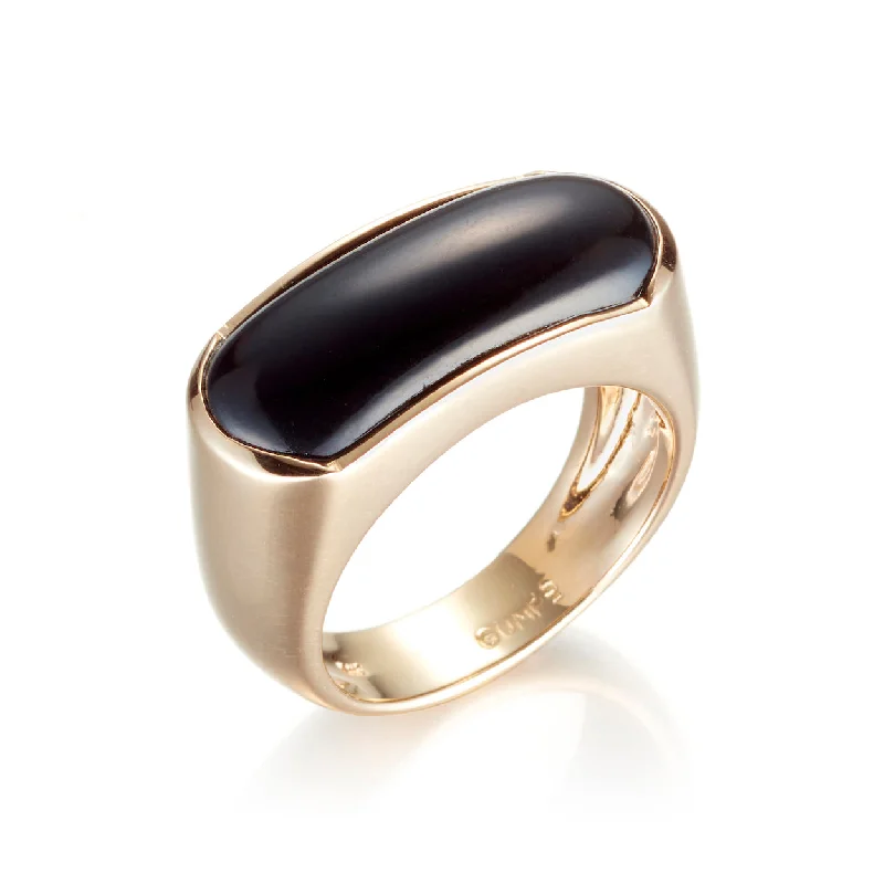 Black Jade Saddle Ring