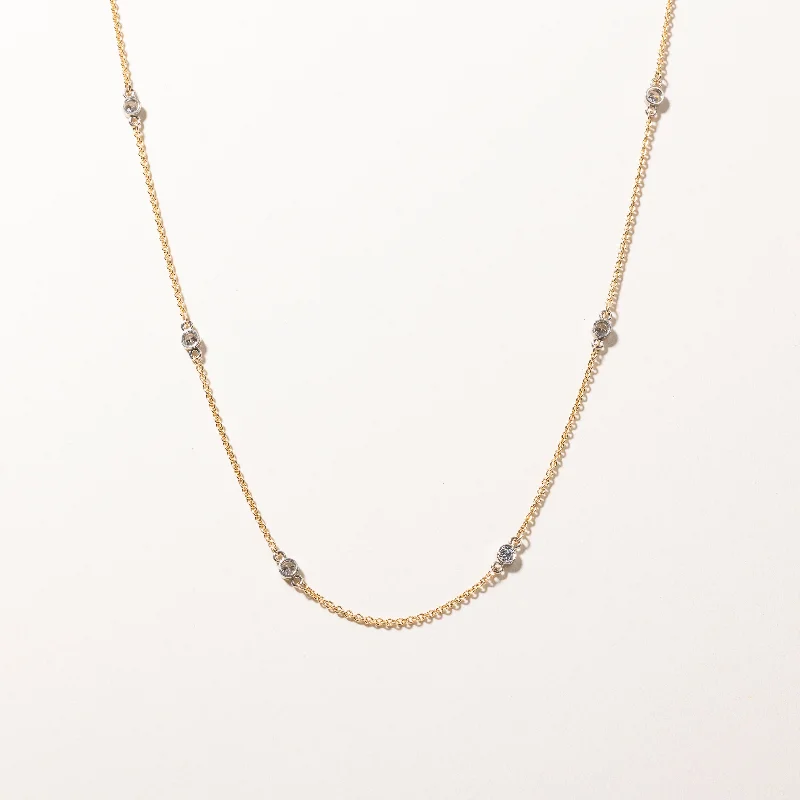 18k Yellow Gold Diamond Necklace | 0.60ctw | 20"