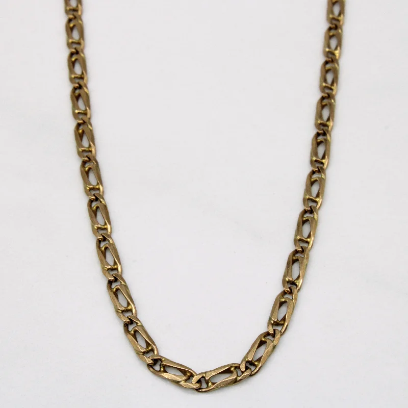 9k Yellow Gold Modified Anchor Link Chain | 18" |