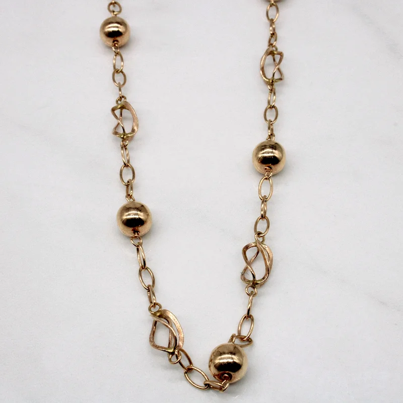 9k Yellow Gold Unique Link Necklace | 17" |