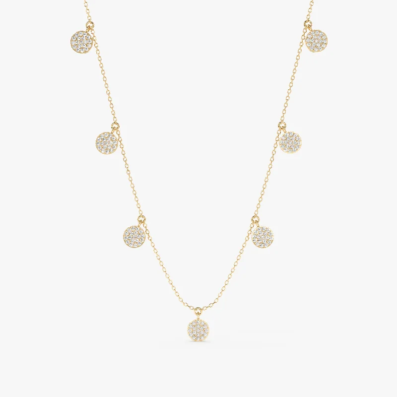 Diamond Disc Drop Necklace, Maggie