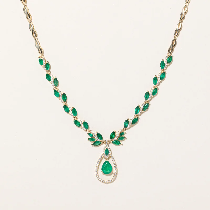 'Effy' Basillica Emerald & Diamond Necklace | 8.84ctw, 0.90ctw | 16" |