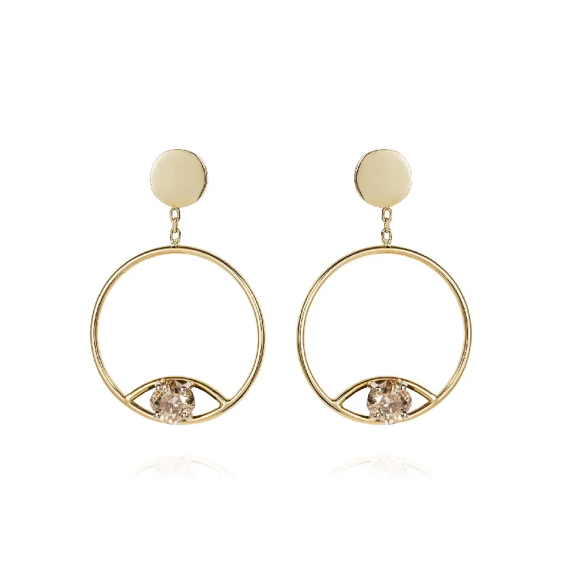 Sonia 18K Gold Hoops w. Diamonds