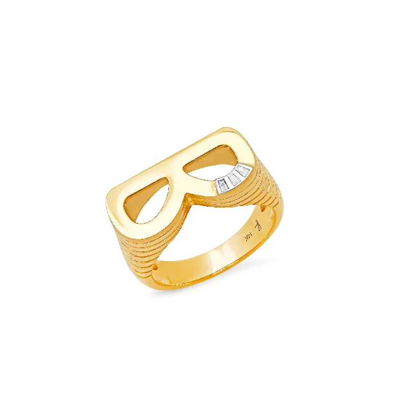 Grandsize Chunky Initial Ring "B"