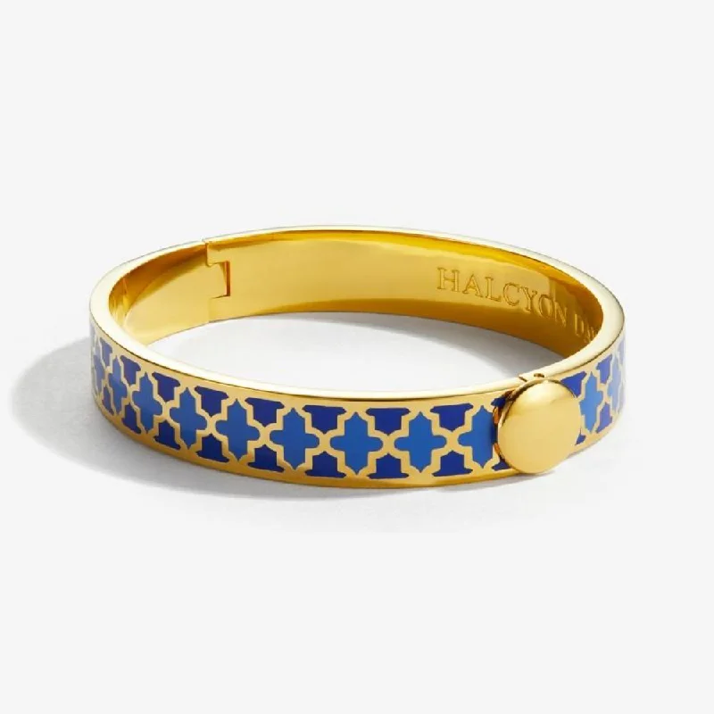 Halcyon Days 1cm Agama Gold Hinged Enamel Bangle