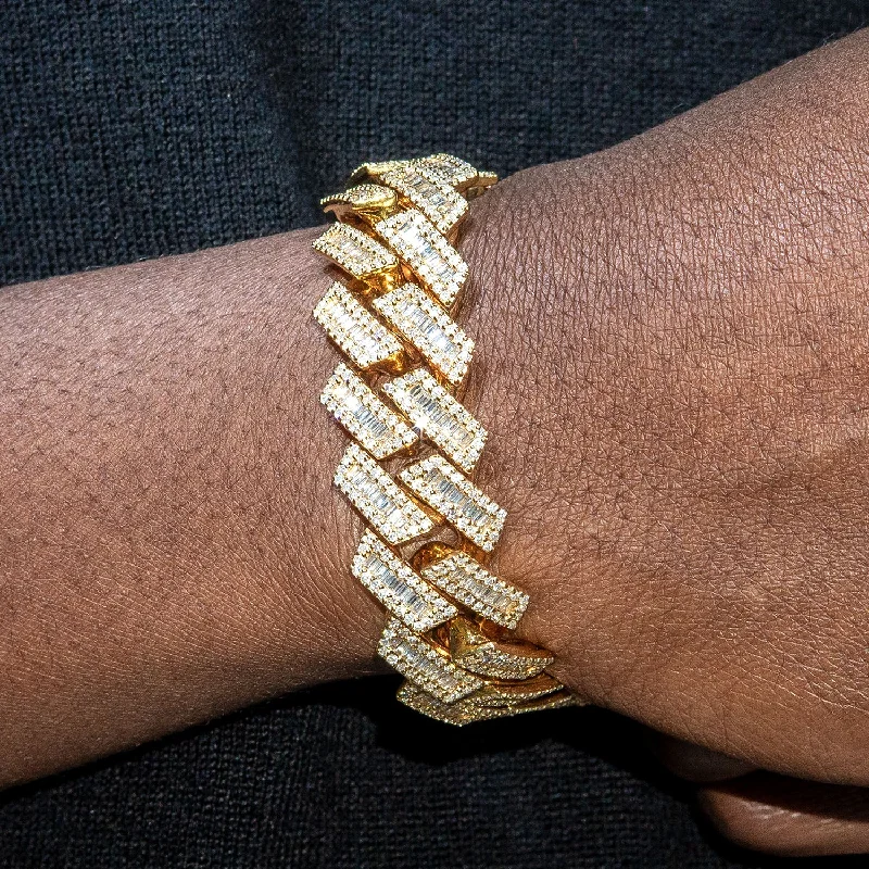 High End Jewelry - Diamond Iced Out Cuban Baguette Bracelet