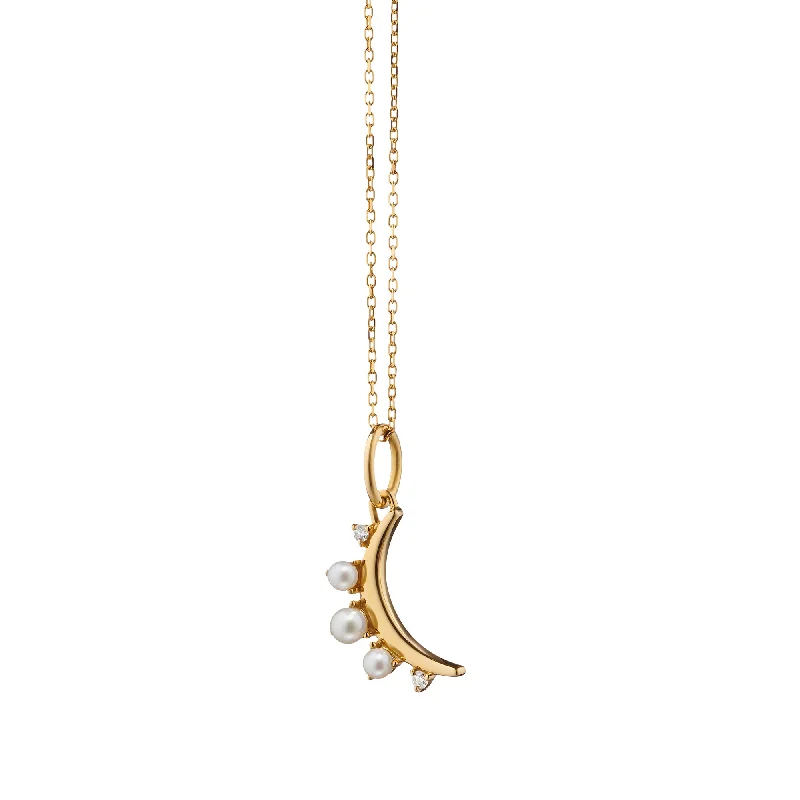 June Pearl "Moon" 18K Gold Birthstone Necklace