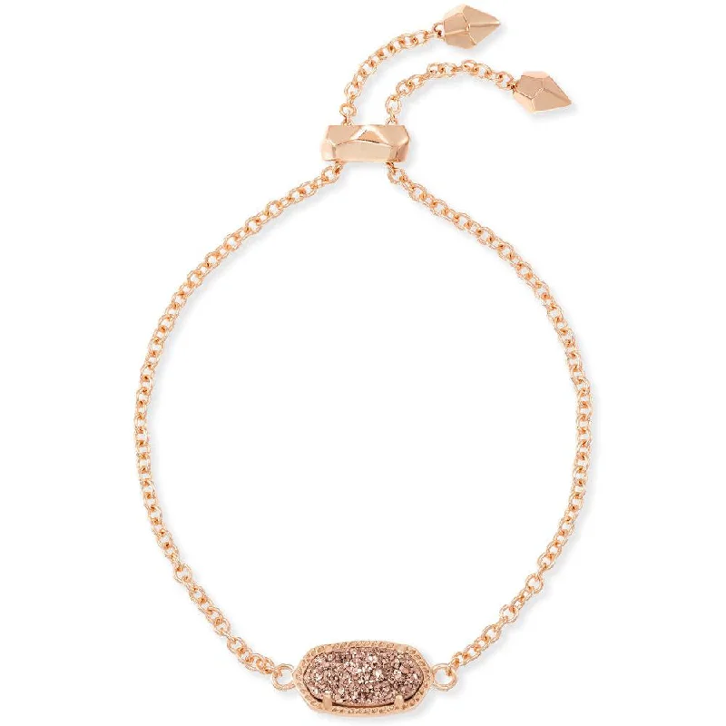 Kendra Scott Elaina Rose Gold Adjustable Chain Bracelet in Rose Gold Drusy