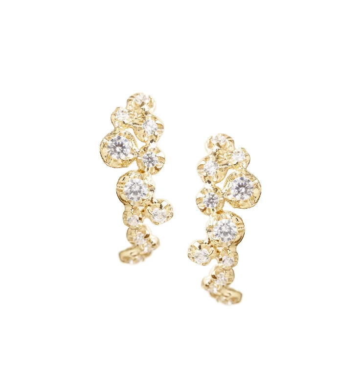 Middle Hoop Nr 05 18K Gold, Whitegold or Rosegold Studs w. Diamonds