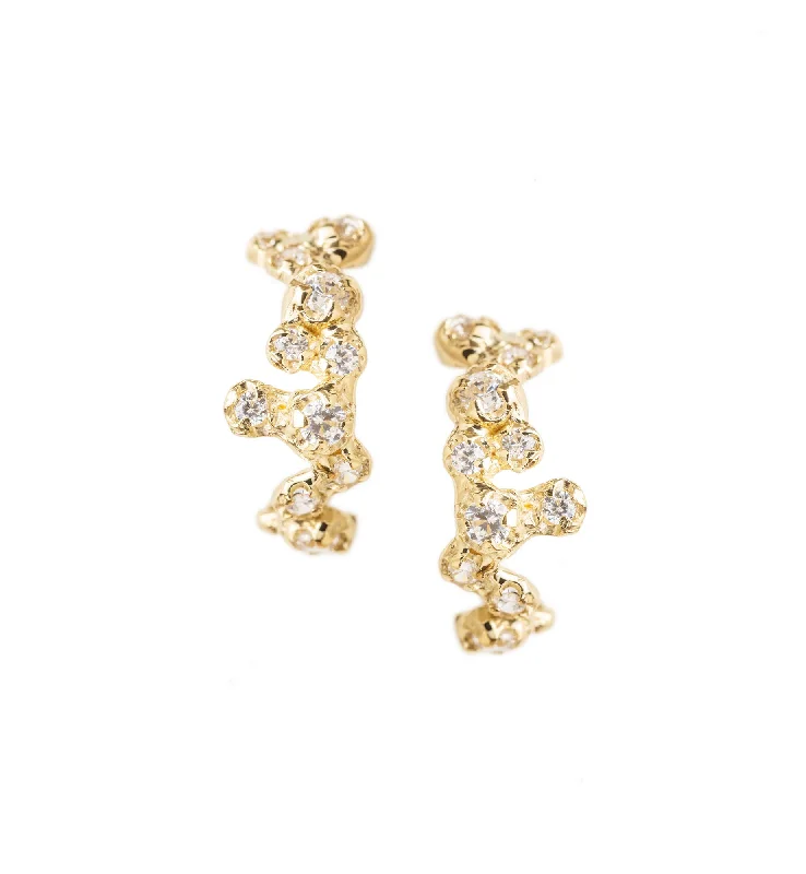 Small Nr 06 18K Gold, Whitegold or Rosegold Studs w. Diamonds