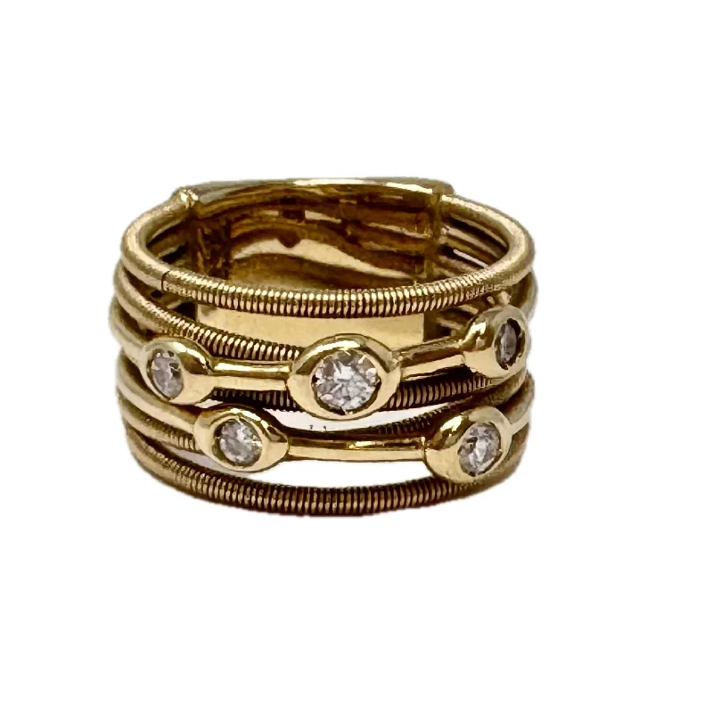 Marco Bicego 18K Gold 7 Row Diamond Band Ring